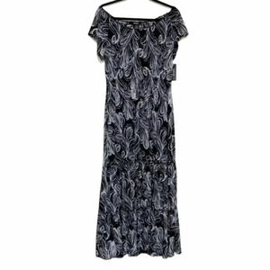 Style & Co 0X black/white tiered OTS‎ maxi dress